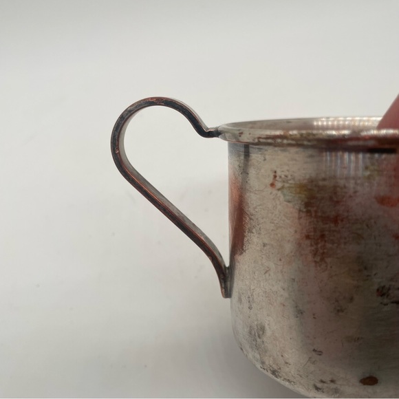Vntge child's cup silver on copper modern design manufacturers stamped Trent - Picture 10 of 12